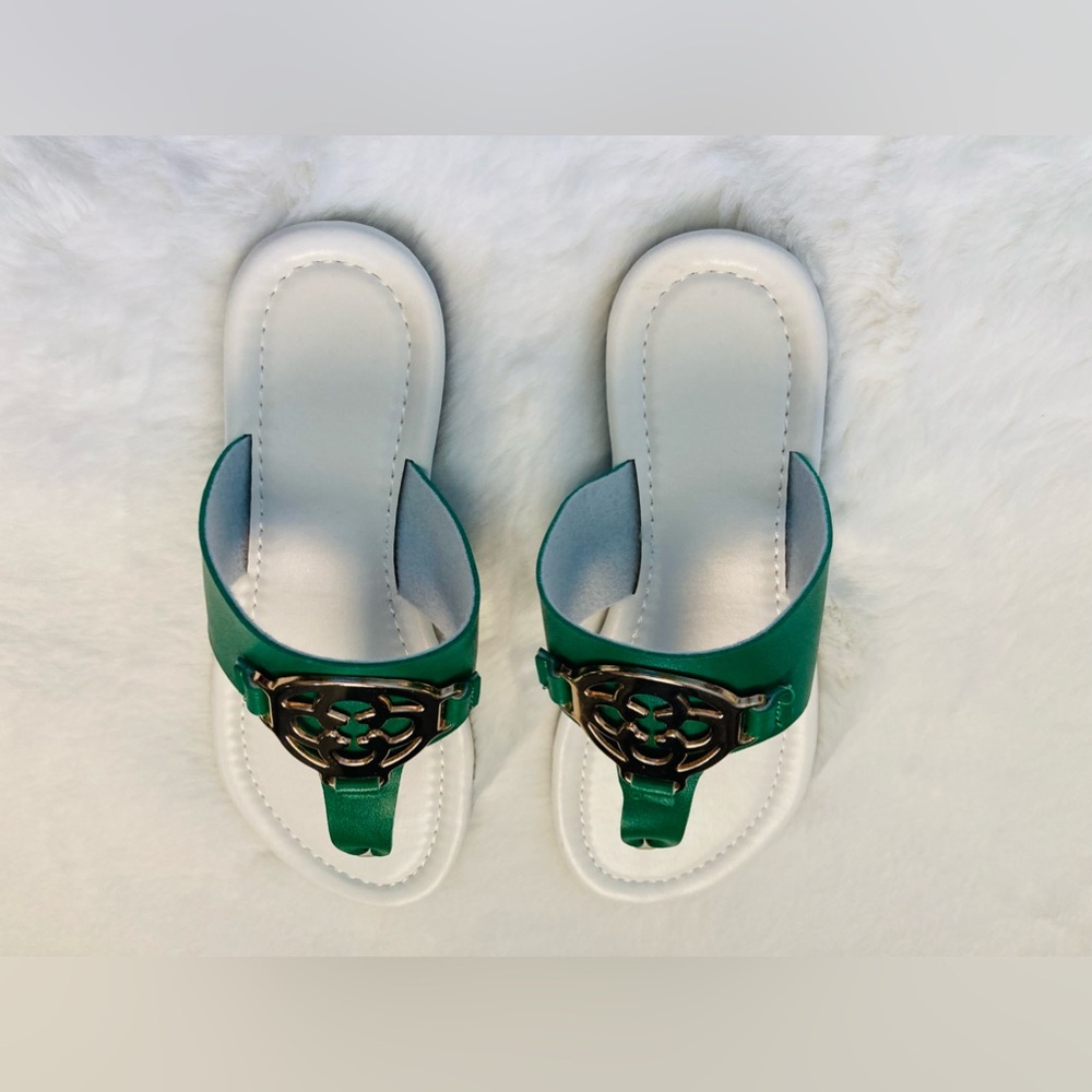 Trendy Gorgeous Metallic Buckle Flip Flops-Lightweight Soft Sole Casual Wear - Picture 4 of 7